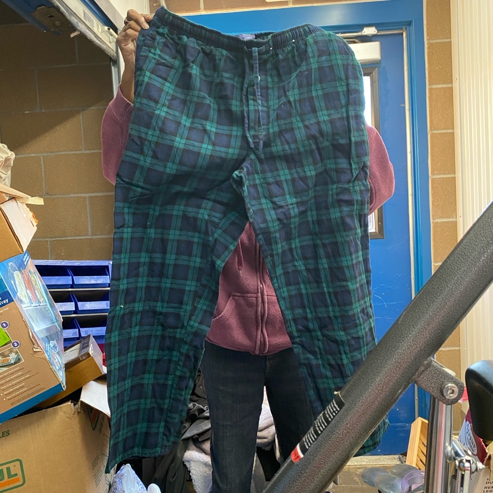 Stafford Green and Blue Plaid Men's Pants
